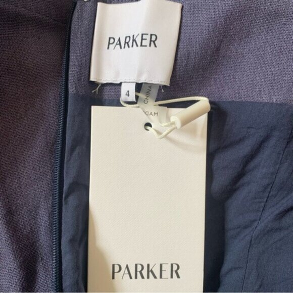 NWT Parker Berry Navy Halter neck Pleated Mini Dress - Picture 11 of 13